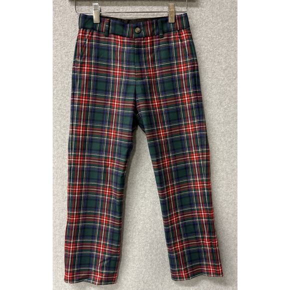 Janie & Jack Boys Size 7 Tartan Plaid Wool Pants Red Blue Green Preppy Holiday - Picture 1 of 9